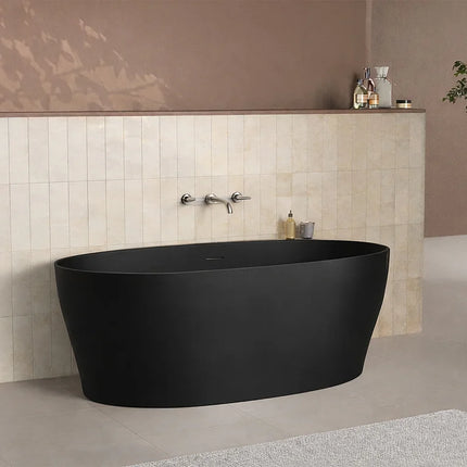 Baignoire ovale finition mate sans pieds - Blanc - 160 cm - LUMEL