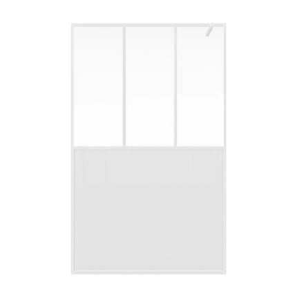 Paroi de douche style industriel mate avec verre trempé - Blanc - 140 x 200 cm - URBANIK