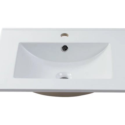 Meuble de salle de bain suspendu rainuré avec vasque à encastrer - Beige - 60 cm - DORIONI