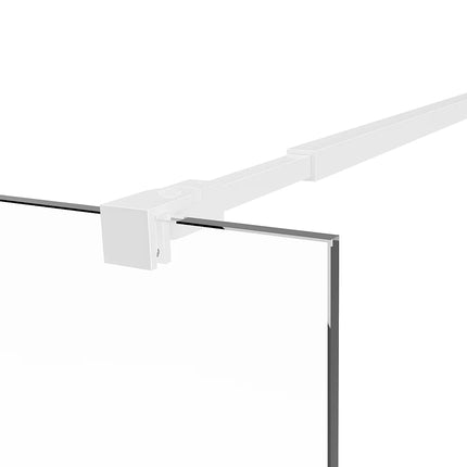 Paroi de douche à l'italienne finition mat avec barre de stabilisation inox - Blanc mat - 140 cm - Espace pro