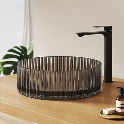 Lavabo à poser design rond avec vasque ronde - noir mat - 40 cm - EMKE