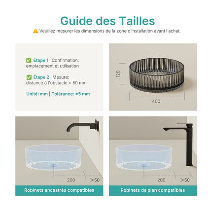 Lavabo à poser design rond avec vasque ronde - noir mat - 40 cm - EMKE