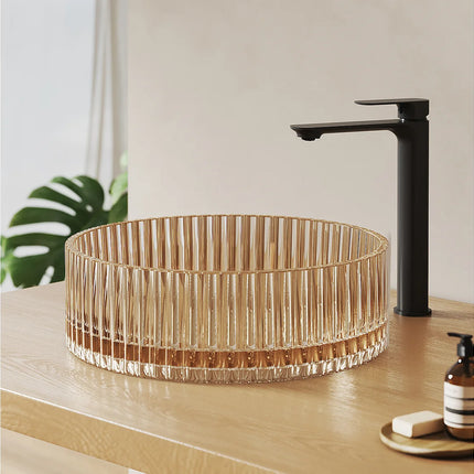 Lavabo à poser design rond avec vasque ronde - noir mat - 40 cm - EMKE