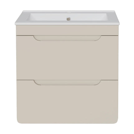 Meuble de salle de bain suspendu avec vasque à encastrer - Beige - 60 cm - ARUBA