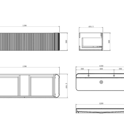 Meuble de salle de bain suspendu avec double vasque à encastrer - Naturel clair - 120 cm - Espace pro