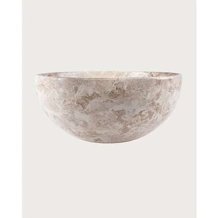 Vasque à poser ronde en marbre naturel - Beige - 35 cm - Auro