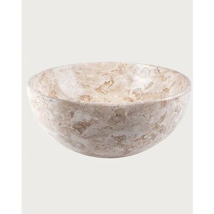 Vasque à poser ronde en marbre naturel - Beige - 35 cm - Auro