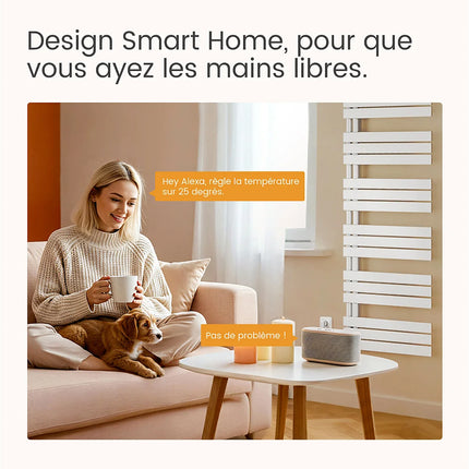 Radiateur sèche-serviettes électrique connecté blanc mat - 76,2 cm - EMKE