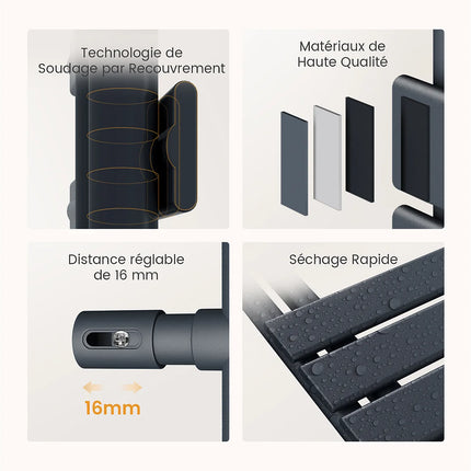 Radiateur sèche-serviettes électrique connecté gris anthracite - 76,2 cm - EMKE DS CONCEPT