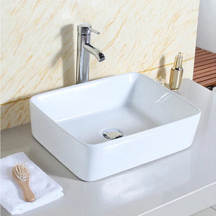 Lavabo moderne avec vasque à poser - blanc - 40 cm - DS CONCEPT