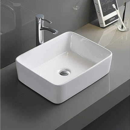 Lavabo moderne avec vasque à poser - blanc - 40 cm - DS CONCEPT
