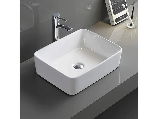 Lavabo moderne avec vasque à poser - blanc - 40 cm - DS CONCEPT