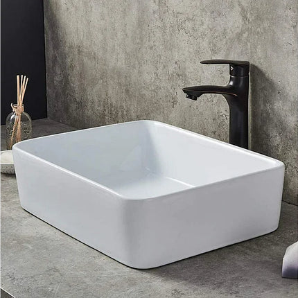 Lavabo moderne avec vasque à poser - blanc - 40 cm - DS CONCEPT