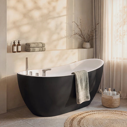 Baignoire à poser ovale finition brillante - Blanc - 170 cm - NATALIA