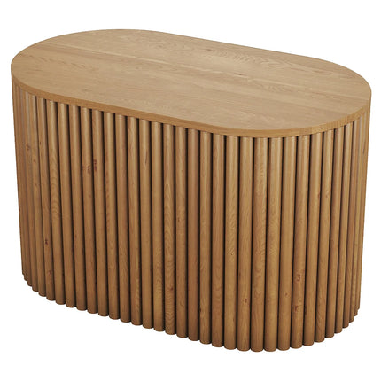 Meuble sous vasque suspendu rainuré avec porte push to open - naturel clair - 90 cm - TOWARI