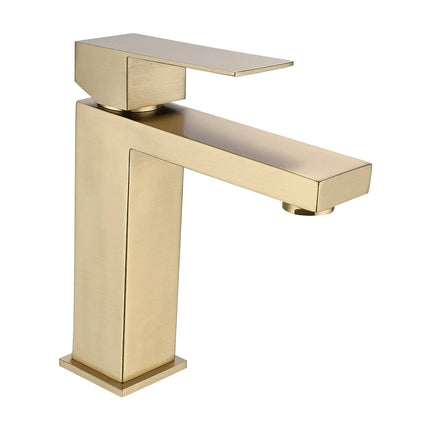 Meuble de salle de bain suspendu avec vasque à poser carrée - Beige et naturel clair - 80 cm - LAVENA