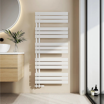 Sèche-serviettes à eau chaude panneau plat - blanc - 60 cm - EMKE