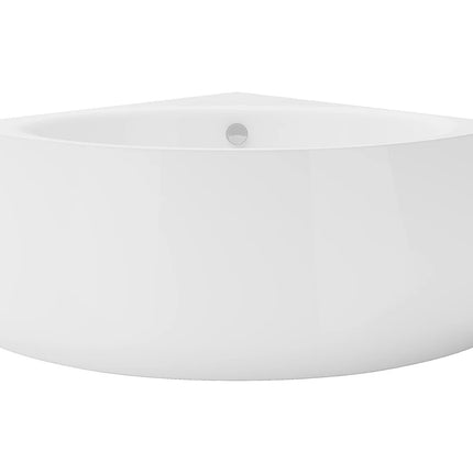 Baignoire d'angle quart de cercle avec pose au sol - Blanche - 120 cm - COBITIS