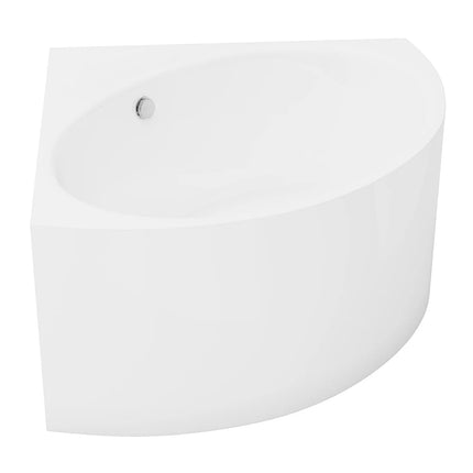 Baignoire d'angle quart de cercle avec pose au sol - Blanche - 120 cm - COBITIS