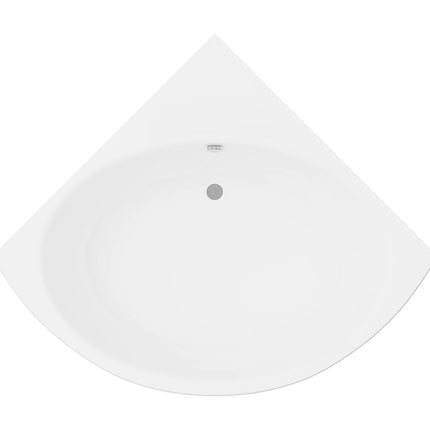 Baignoire d'angle quart de cercle avec pose au sol - Blanche - 120 cm - COBITIS