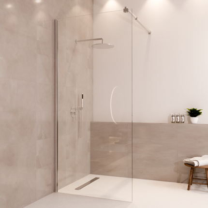 Paroi de douche avec traitement Nano - Chrome - 90 cm - Lima