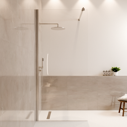 Paroi de douche avec traitement Nano - Chrome - 90 cm - Lima