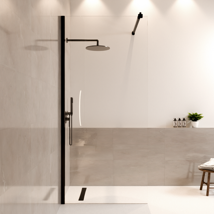 Paroi de douche avec traitement Nano - Noir - 90 cm - Lima