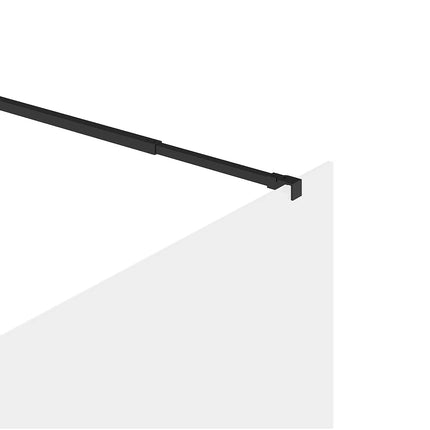 Paroi de douche à l'italienne finition mat avec barre de stabilisation ajustable - Noir mat - 140 cm - DAREN