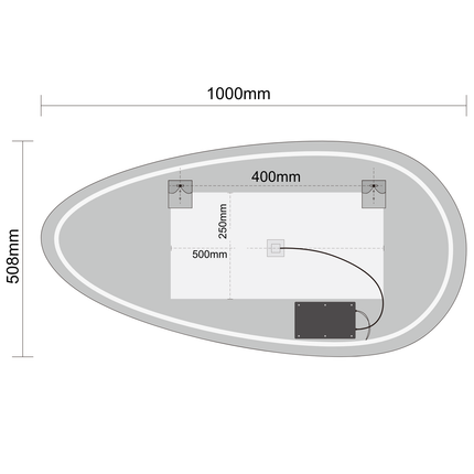 Miroir LED avec éclairage réglable et anti-buée - 100 cm - Adana