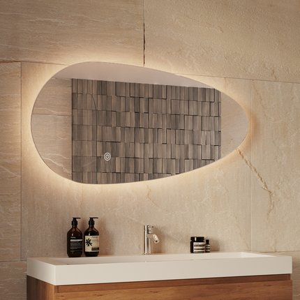 Miroir LED avec éclairage réglable et anti-buée - 100 cm - Adana