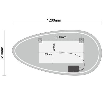Miroir LED avec éclairage variable et anti-buée - 120 cm - Adana
