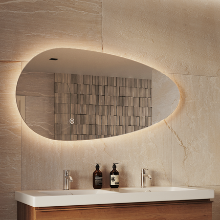 Miroir LED avec éclairage variable et anti-buée - 120 cm - Adana