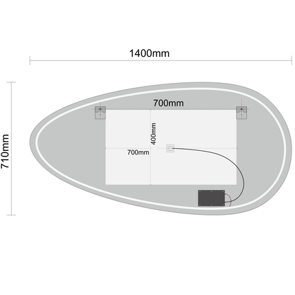 Miroir salle de bains design organique avec éclairage LED - 140 cm - Adana
