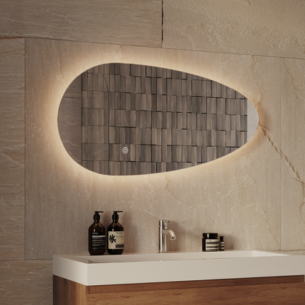 Miroir salle de bains LED avec éclairage réglable - 80 cm - Adana