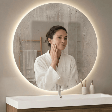Miroir de salle de bains avec éclairage LED et fonction anti-buée - 70 cm - Atlanta