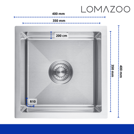 Évier de cuisine fonctionnel avec système anti-déchets - Acier inoxydable - 40x40 - Cyllene
