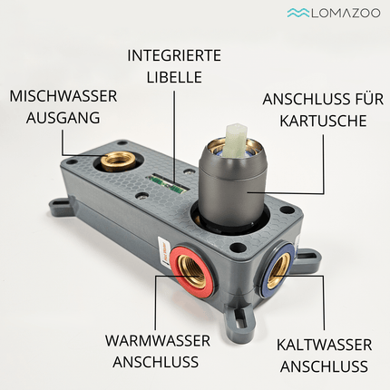 Mitigeur lavabo encastré finition Gun Metal - Gaia