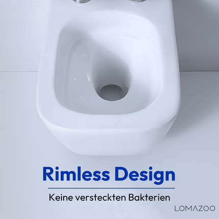 Toilette suspendue sans bride avec réservoir encastré - blanc - Linea