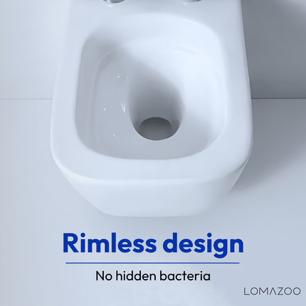 Toilette suspendue sans bride avec réservoir encastré - blanc - Linea