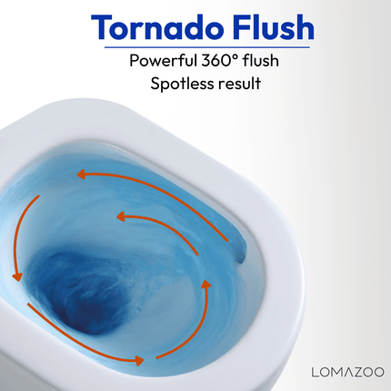 Toilette suspendue ronde avec réservoir encastré - Blanc - Linea