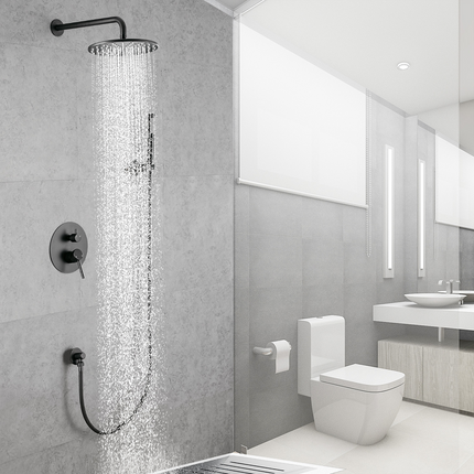 Douche encastrée design moderne avec mitigeur encastré - noir - DS CONCEPT ProShower Telesto