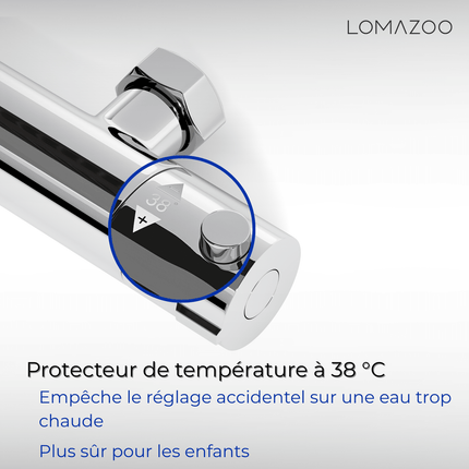 Mitigeur thermostatique de douche finition chromée - 12 cm - DS CONCEPT