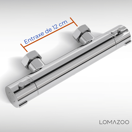 Mitigeur thermostatique de douche finition chromée - 12 cm - DS CONCEPT