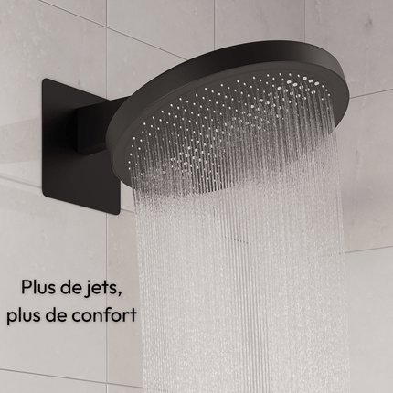 Douche encastrée design contemporain avec mitigeur thermostatique - noir mat - Angie