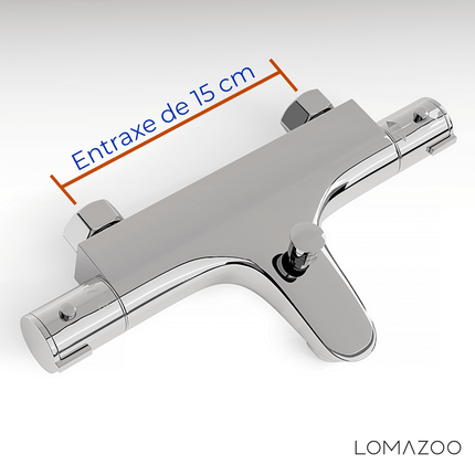 Mitigeur thermostatique bain finition chromée - 15 cm - DS CONCEPT