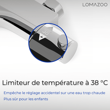 Mitigeur thermostatique bain finition chromée - 15 cm - DS CONCEPT