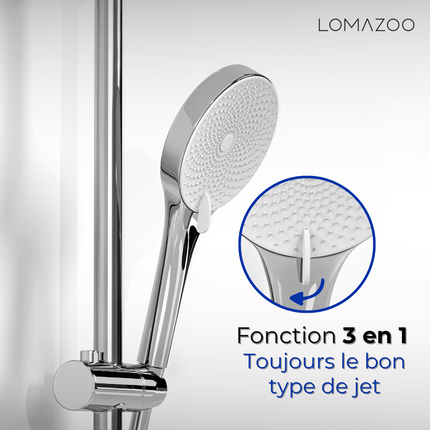 Kit de douche thermostatique avec pommeau multifonction - DS CONCEPT Cielo
