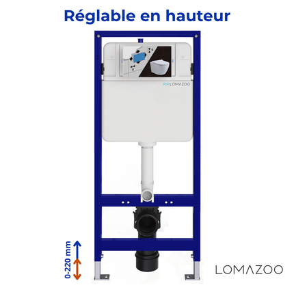 Toilette suspendue design sans bride avec réservoir encastré - Noir - Linea