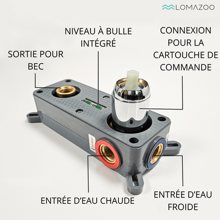 Mitigeur lavabo encastré design épuré avec vasque - chromé - KEPLER