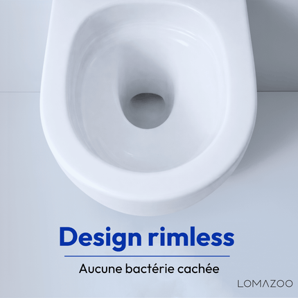 Toilette suspendue rimless avec abattant softclose - blanc - LINEA